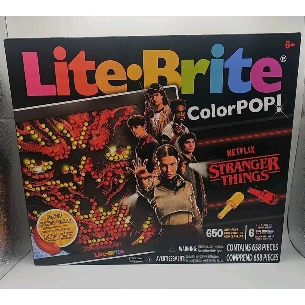 NETFLIX Stranger Things Lite-Brite Season 5 ColorPop 650 Pegs NEW IN HAND SEALED